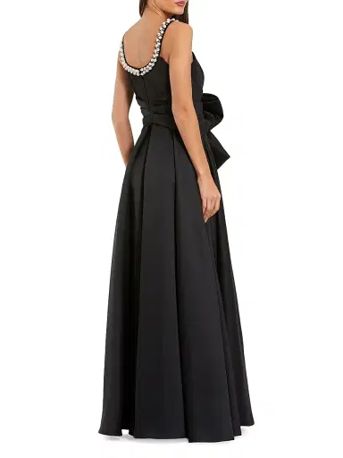 Mac Duggal Women's Petite Ieena 1 Bow-Detailed Satin A-Line Gown | Thumbnail 2