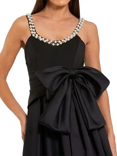 Mac Duggal Women's Petite Ieena 1 Bow-Detailed Satin A-Line Gown | Thumbnail 3