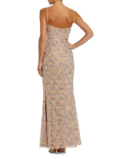 Mac Duggal Women's Prom Sequined Mesh Slipdress | Thumbnail 2