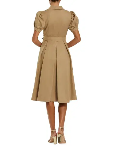 Mac Duggal Women's Cocktail Twill Belted Midi-Dress | Thumbnail 2 Mac Duggal Women's Cocktail Twill Belted Midi-Dress | Thumbnail 2