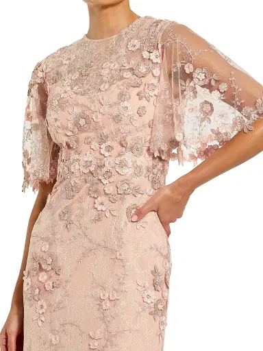 Mac Duggal Women's Petite Floral Embroidered A-Line Gown - Rose - Size Petite 16 | Thumbnail 3 Mac Duggal Women's Petite Floral Embroidered A-Line Gown - Rose - Size Petite 16 | Thumbnail 3