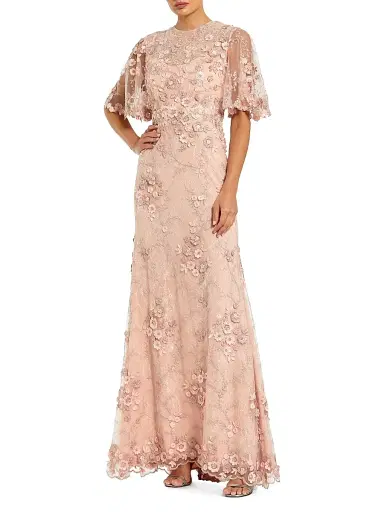 Mac Duggal Women's Petite Floral Embroidered A-Line Gown - Rose - Size Petite 16 | Thumbnail 1 Mac Duggal Women's Petite Floral Embroidered A-Line Gown - Rose - Size Petite 16 | Thumbnail 1