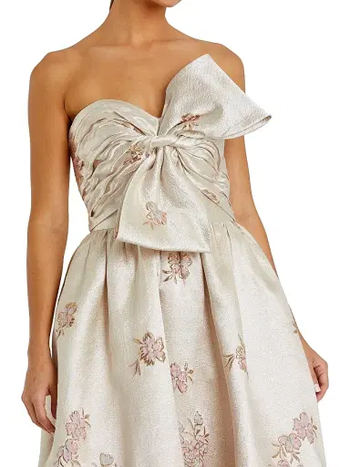 Mac Duggal Women's Evening Brocade Strapless Gown - Champagne Multi - Size 14 | Thumbnail 3