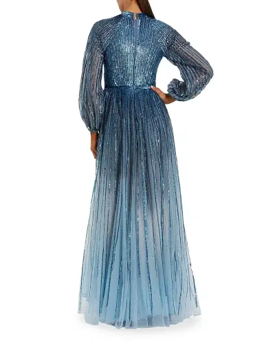 Mac Duggal Women's Evening Ombré Mesh A-Line Gown - Slate Blue - Size 24 | Thumbnail 2