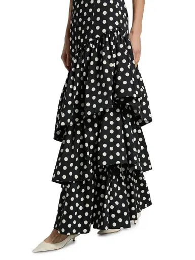 Cara Cara Women's Sonoma Strapless Polka Dot Ruffle Maxi Dress | Thumbnail 6