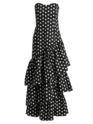 Cara Cara Women's Sonoma Strapless Polka Dot Ruffle Maxi Dress | Thumbnail 1