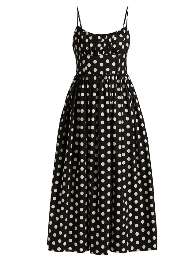 Women's Alba Polka Dot Midi-Dress - Joelle Dot Black