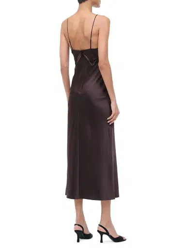 Staud Women's Terra Heart Silk Slip Dress - Brown - Size XL | Thumbnail 4 Staud Women's Terra Heart Silk Slip Dress - Brown - Size XL | Thumbnail 4