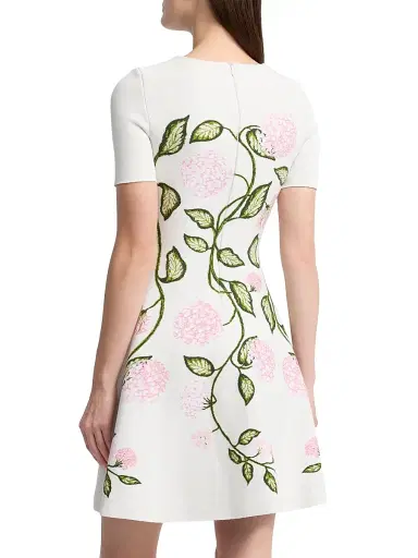 Oscar de la Renta Women's Porcelain Flowers Jacquard Minidress | Thumbnail 5 Oscar de la Renta Women's Porcelain Flowers Jacquard Minidress | Thumbnail 5