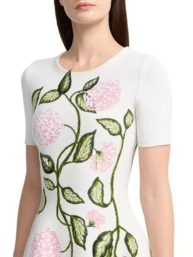 Oscar de la Renta Women's Porcelain Flowers Jacquard Minidress | Thumbnail 6 Oscar de la Renta Women's Porcelain Flowers Jacquard Minidress | Thumbnail 6