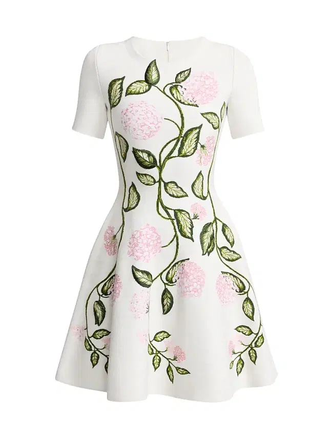 Oscar de la Renta Women's Porcelain Flowers Jacquard Minidress -  Pink