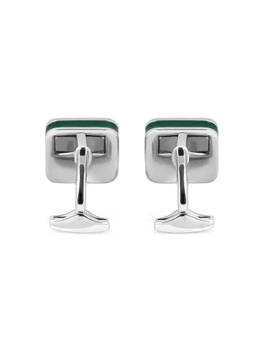 Tateossian Men's Silvertone & Enamel Golf Cufflinks - Green | Thumbnail 3