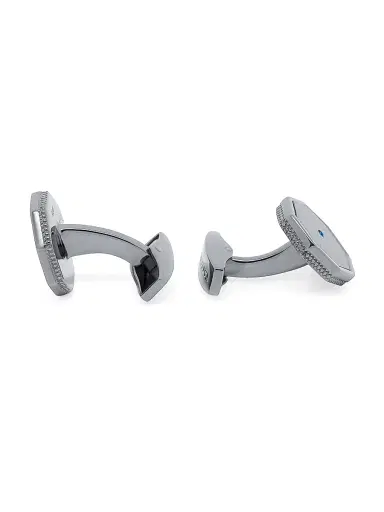 Tateossian Men's Black Rhodium-Plated Sterling Silver & Sapphire Octagon Cufflinks | Thumbnail 2 Tateossian Men's Black Rhodium-Plated Sterling Silver & Sapphire Octagon Cufflinks | Thumbnail 2