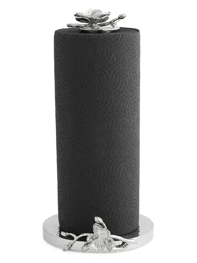 White Orchid Paper Towel Holder