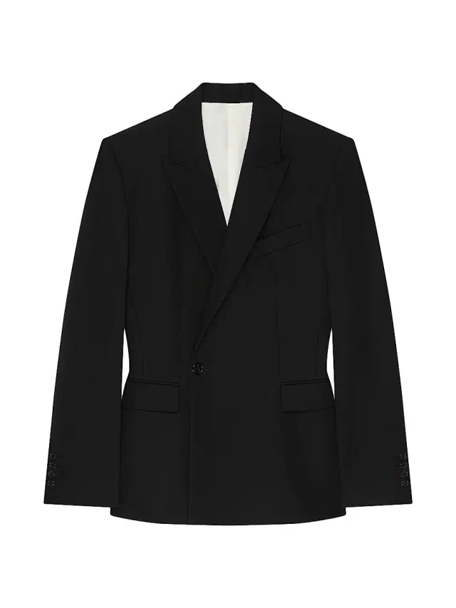 Givenchy Men's Single-Breasted Form Fit Jacket in Wool - Black