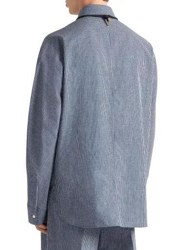 Givenchy Men's Couture Seam Checked Tuxedo Shirt in Cotton - Blue - Size 17.5 | Thumbnail 3 Givenchy Men's Couture Seam Checked Tuxedo Shirt in Cotton - Blue - Size 17.5 | Thumbnail 3