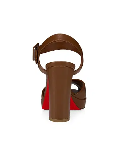 Christian Louboutin Women's Cora 100MM Leather Sandals - Cuoio | Thumbnail 3 Christian Louboutin Women's Cora 100MM Leather Sandals - Cuoio | Thumbnail 3