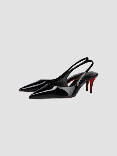 Christian Louboutin Women's Miss Z Patent Calf Leather 60MM Slingback Pumps - Black - Size 11.5 | Thumbnail 2 Christian Louboutin Women's Miss Z Patent Calf Leather 60MM Slingback Pumps - Black - Size 11.5 | Thumbnail 2