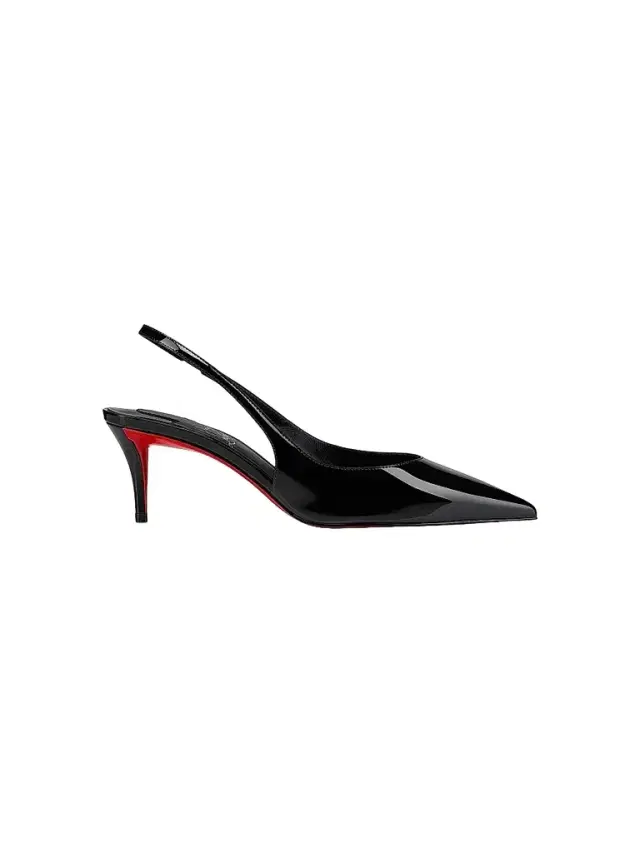 Christian Louboutin Women's Miss Z Patent Calf Leather 60MM Slingback Pumps - Black