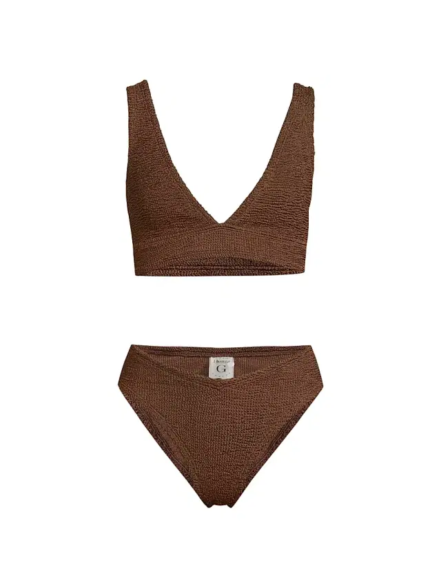 Women's Angel Textured Knit Bikini - Metallic Chocolate