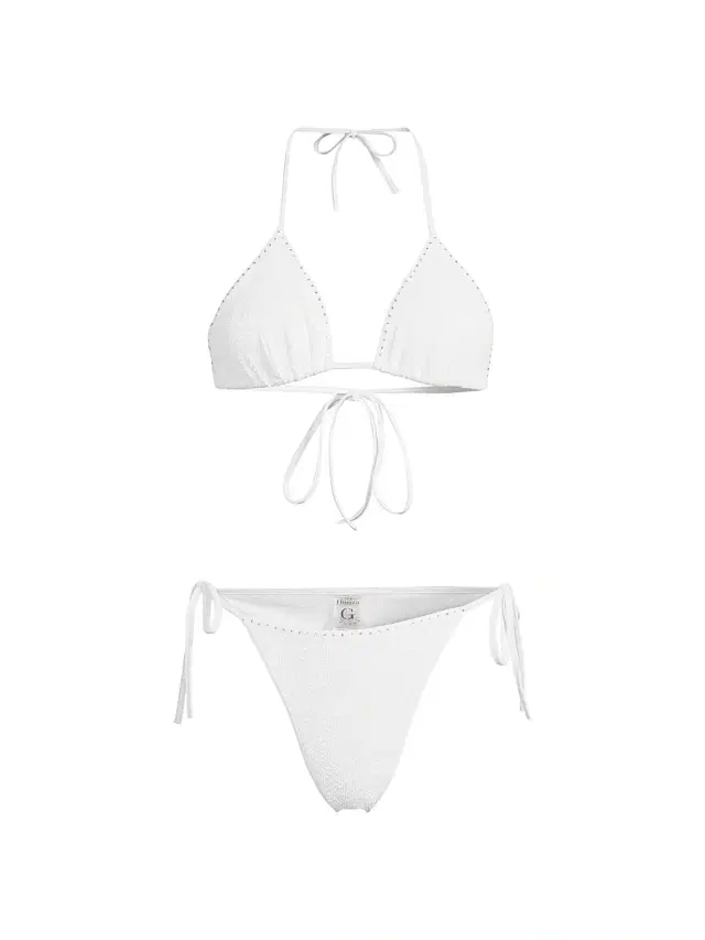 Hunza G Women's Gina Swarovski String Bikini - White