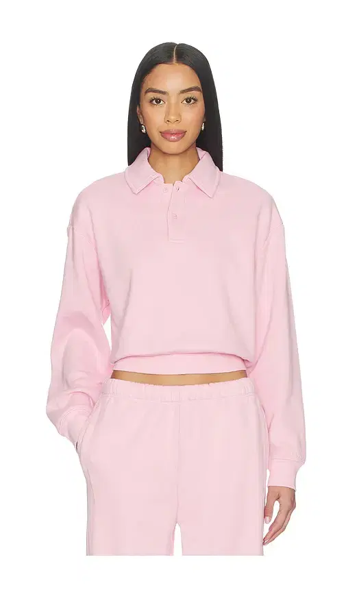 Cotton Fleece Polo Sweatshirt