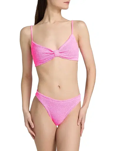 Hunza G Women's Alicia Textured Knit Bikini - Bubblegum | Thumbnail 3