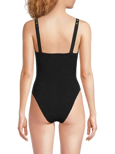Hunza G Women's Melody Knitted One-Piece Swimsuit - Black | Thumbnail 5