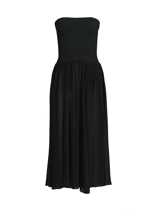 Women's Strapless Hybrid Midi-Dress - Black