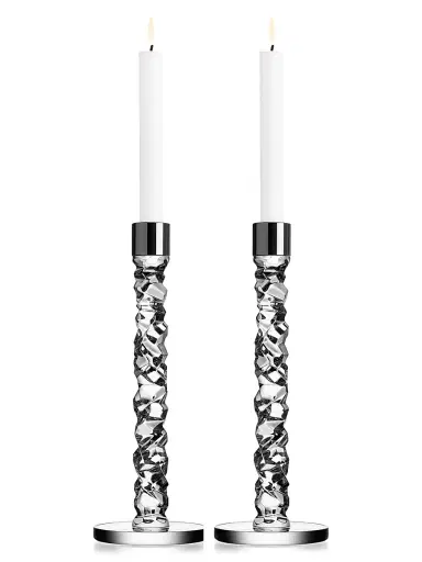 Orrefors Carat 2-Piece Glass Candlestick Set | Thumbnail 2