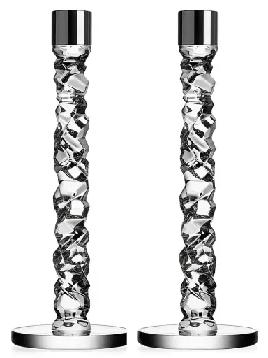 Orrefors Carat 2-Piece Glass Candlestick Set | Thumbnail 1