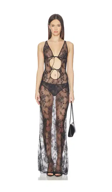 Skims Ultra Fine Lace Long Slip Dress | Thumbnail 1 Skims Ultra Fine Lace Long Slip Dress | Thumbnail 1