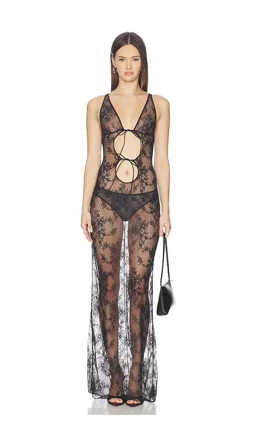 Ultra Fine Lace Long Slip Dress