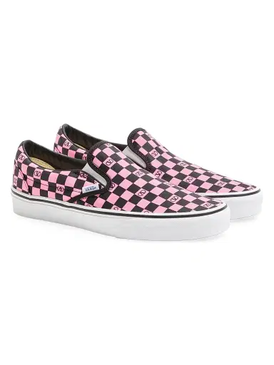 Valentino Garavani Men's and Vans Slip-On Sneakers in Fabric with VLogo Checkerboard Print | Thumbnail 2