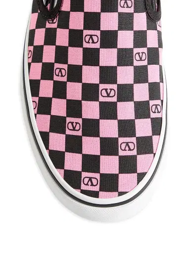 Valentino Garavani Men's and Vans Slip-On Sneakers in Fabric with VLogo Checkerboard Print | Thumbnail 5