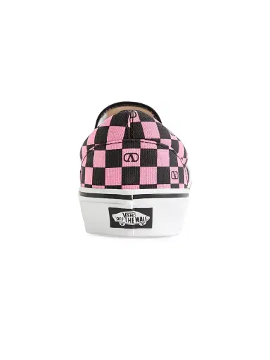 Valentino Garavani Men's and Vans Slip-On Sneakers in Fabric with VLogo Checkerboard Print | Thumbnail 6
