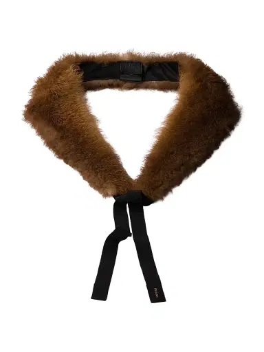 Prada Women's Shearling Collar - Brown | Thumbnail 1 Prada Women's Shearling Collar - Brown | Thumbnail 1