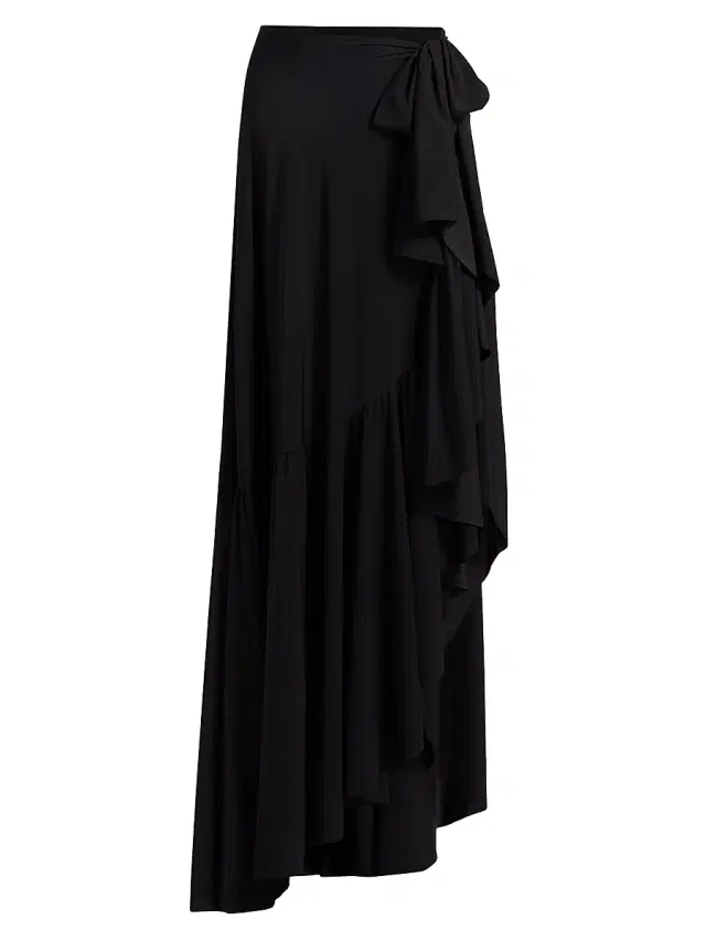 Chiara Boni La Petite Robe Women's Iggy Ruffle Wrap Maxi Sarong - Black