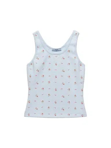 Prada Women's Bouquet Print Ribbed Knit Tank Top - Blue | Thumbnail 1 Prada Women's Bouquet Print Ribbed Knit Tank Top - Blue | Thumbnail 1