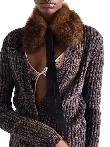 Prada Women's Shearling Collar - Brown | Thumbnail 2
