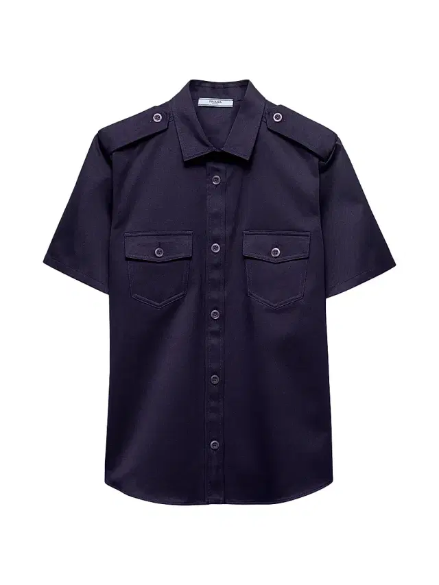 Women's Short Sleeved Chino Shirt - Blue