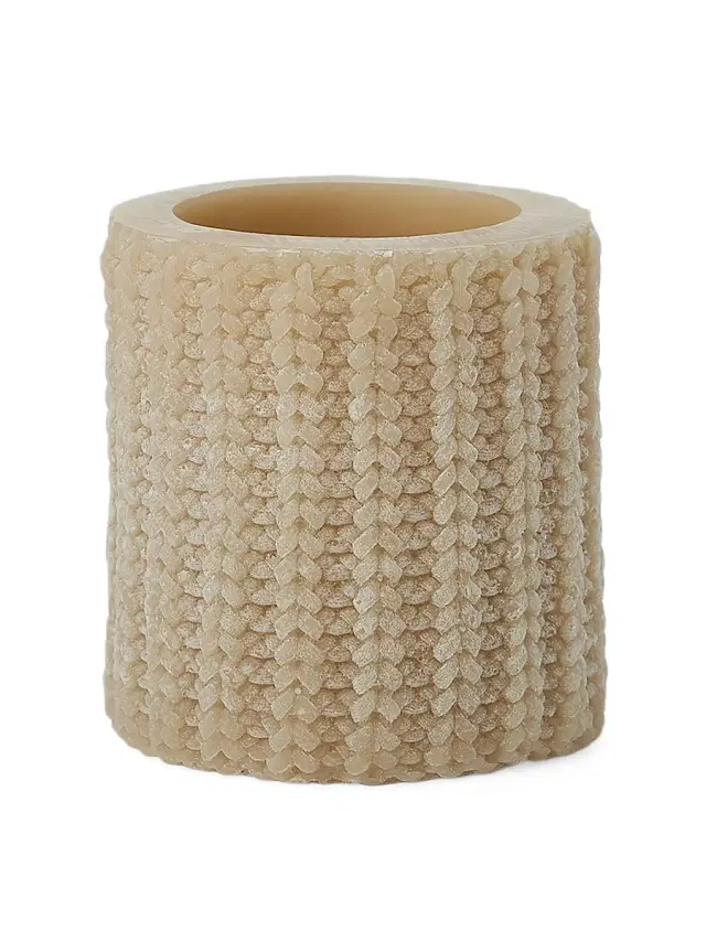 Brunello Cucinelli Small Wax Lantern with English Rib Knit Effect - Medium Grey