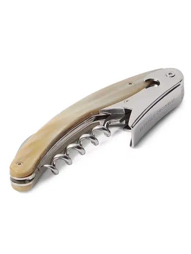 Brunello Cucinelli Buffalo Horn and Steel Corkscrew - Natural Horn | Thumbnail 1 Brunello Cucinelli Buffalo Horn and Steel Corkscrew - Natural Horn | Thumbnail 1