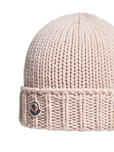 Moncler Little Girl's & Girl's Beanie Hat in Wool - Pink | Thumbnail 3 Moncler Little Girl's & Girl's Beanie Hat in Wool - Pink | Thumbnail 3