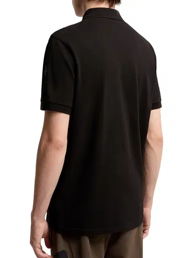 Moncler Men's Half-Zip Polo Shirt in Cotton Piquet - Black - Size XXXL | Thumbnail 3