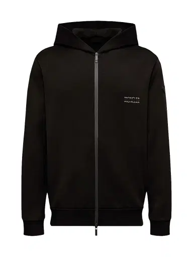Moncler Men's Zip-Up Hooded Sweatshirt in Cotton Fleece - Black - Size XXXL | Thumbnail 1 Moncler Men's Zip-Up Hooded Sweatshirt in Cotton Fleece - Black - Size XXXL | Thumbnail 1