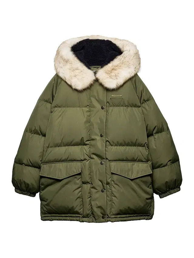 Women's Nylon Down Coat - Green