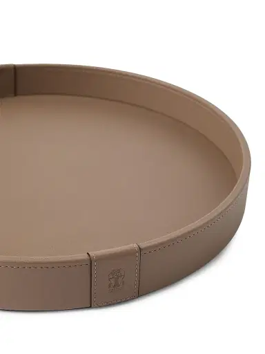 Brunello Cucinelli Wooden Tray with Leather Cover - Cigar | Thumbnail 2 Brunello Cucinelli Wooden Tray with Leather Cover - Cigar | Thumbnail 2