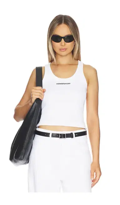 Casablanca Ribbed Tank Top | Thumbnail 1 Casablanca Ribbed Tank Top | Thumbnail 1