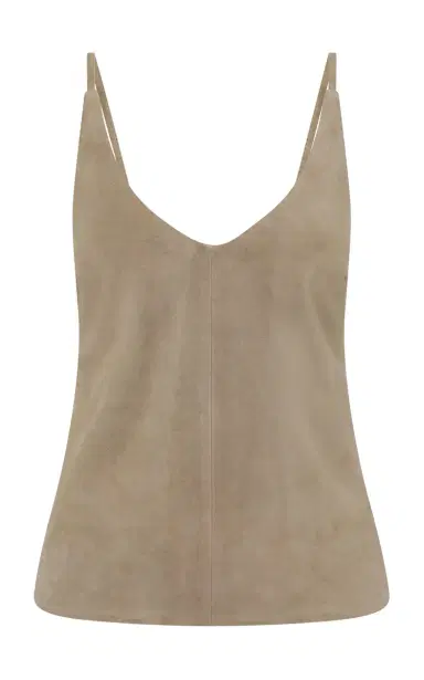 St. Agni Suede Low Back Tie Top | Thumbnail 1